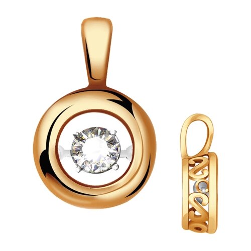 Подвеска Diamant online, золото, 585 проба, бриллиант, размер 1.1 см.