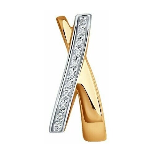 Подвеска Diamant online, золото, 585 проба, бриллиант, размер 1.4 см.