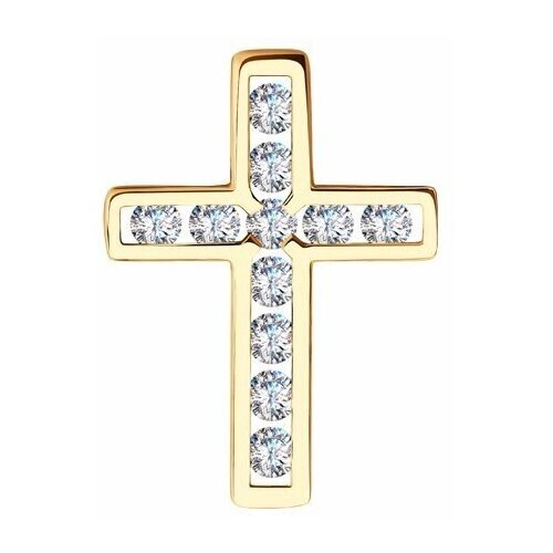 Подвеска Diamant online, золото, 585 проба, бриллиант, размер 1.8 см.