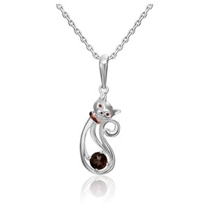 Подвеска PLATINA jewelry из серебра 925 пробы с эмалью, раухтопазом