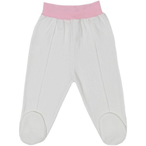 Ползунки высокие Clariss детские, под подгузник, закрытая стопа, пояс на резинке, утепленные, размер 18 (56-62), белая
