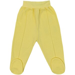 Ползунки высокие Clariss детские, под подгузник, закрытая стопа, пояс на резинке, утепленные, размер 24 (74-80), желтый