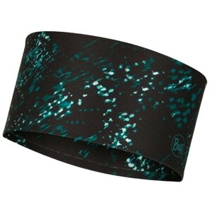 Повязка Buff CoolNet UV Wide Headband Speckle Black, размер one size, черный, зеленый