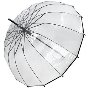 Прозрачный зонт женский 16 спиц с чехлом Meddo