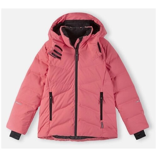 Пуховик Reima, демисезон/зима, карманы, капюшон, размер 146, розовый