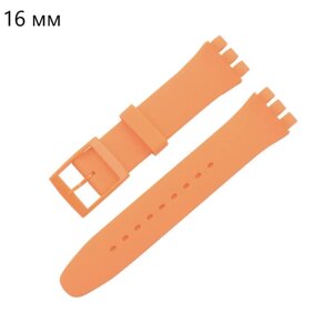 Ремешок силикон, матовая фактура, застежка пряжка, водонепроницаемый, размер 16, оранжевый