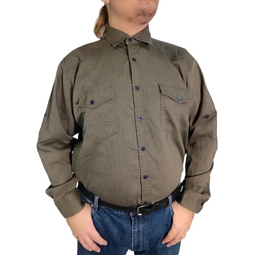 Рубашка BARCOTTI, размер 4XL, серый