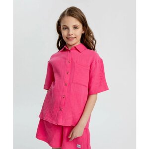 Рубашка Button Blue, размер 122, розовый