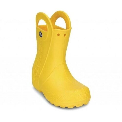 Сапоги резиновые Crocs для девочек, ЭВА, протекторная подошва, размер J1 (32-33EU), желтый