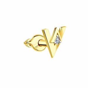 Серьга Diamant online, золото, 585 проба, фианит