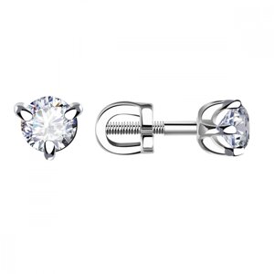 Серьги Diamant online, белое золото, 585 проба, бриллиант