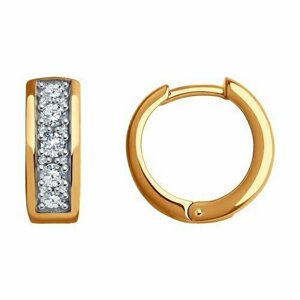 Серьги конго Diamant online, золото, 585 проба, фианит