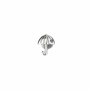 Серьги пусеты CORDE Серебряная серьга-пусета оригами зонтик с натуральным сапфиром, серебро, 925 проба, родирование, сапфир, размер/диаметр 7 мм., серебряный