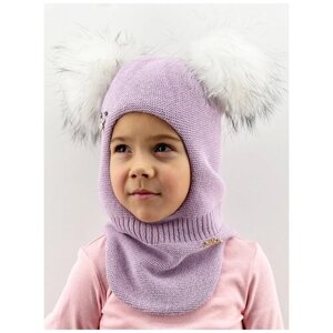 Шапка-шлем mialt для девочек зимняя, размер 50-52, фиолетовый
