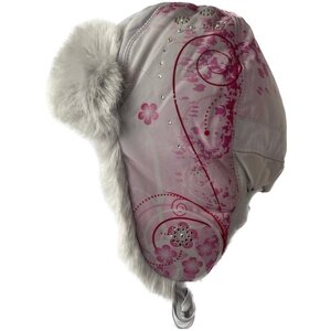 Шапка-ушанка TuTu, размер 54-56, серый, розовый