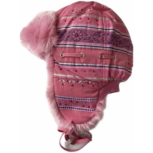 Шапка ушанка TuTu зимняя, подкладка, размер 56-58, розовый