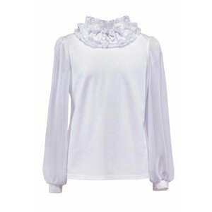 Школьная блуза андис, размер 122, белый