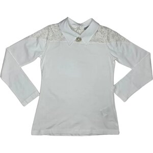 Школьная блуза DENIZ, размер 152, белый, бежевый