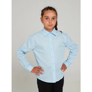 Школьная блуза KupiFartuk, размер 128, голубой