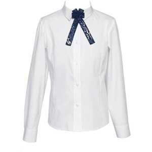 Школьная блуза SLY, на пуговицах, размер 140, белый