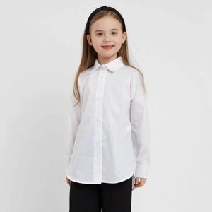 Школьная рубашка Minaku, размер 128 см, белый