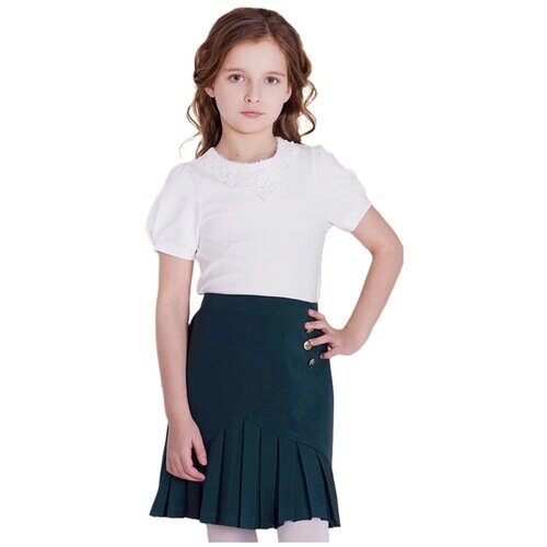 Школьная юбка Инфанта, плиссированная, мини, размер 134/60, зеленый