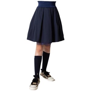 Школьная юбка-полусолнце 80 Lvl, с поясом на резинке, миди, размер 28, синий