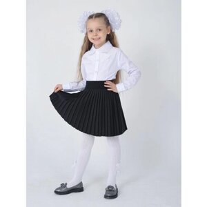 Школьная юбка-полусолнце, плиссированная, с поясом на резинке, миди, размер 40, черный