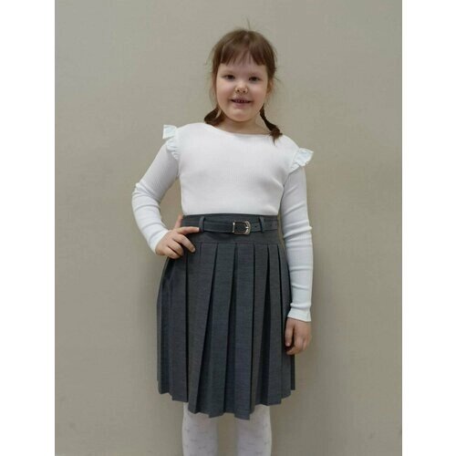 Школьная юбка, размер 34, серый
