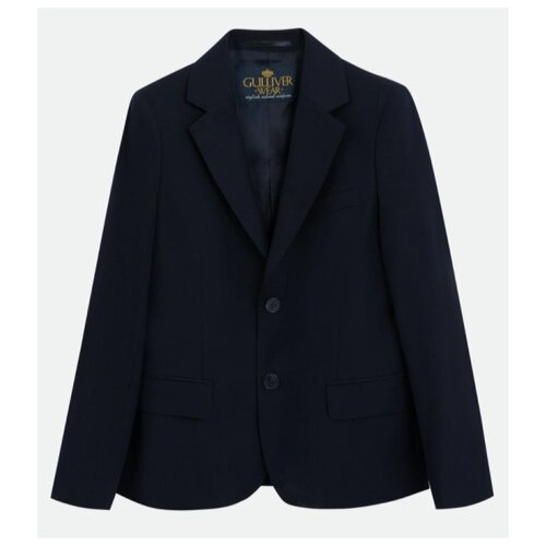 Школьный пиджак Gulliver, однобортный, размер 164, синий