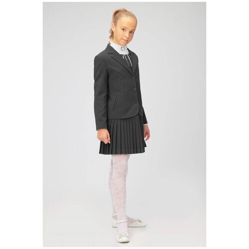 Школьный пиджак Инфанта, карманы, размер 146/76, серый