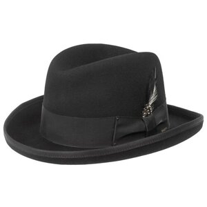 Шляпа Bailey, демисезон/зима, шерсть, подкладка, утепленная, размер 57, черный