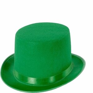 Шляпа Цилиндр, фетр, Зеленый, 1 шт.