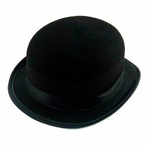 Шляпа "Котелок" малая черная, фетр, 56 см