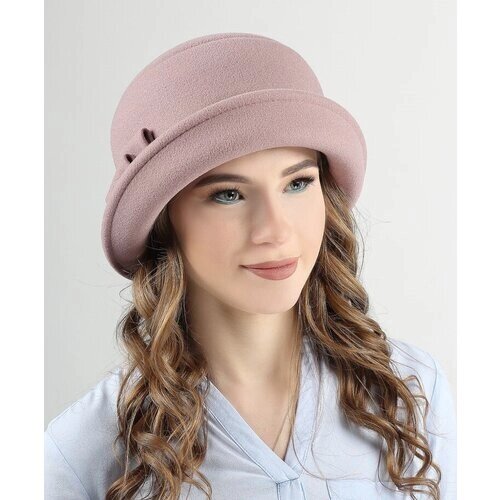 Шляпа Меховой век, демисезон/зима, шерсть, утепленная, размер 59-60, розовый