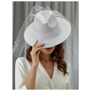 Шляпа женская белая, шляпа женская фетровая белая, шляпка с вуалью, шляпа женская белая, свадебная шляпа белая, шляпа женская свадебная, свадебная шляпка