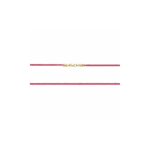 Шнурок из розового текстиля с золотым замком яхонт Ювелирный Арт. 125621