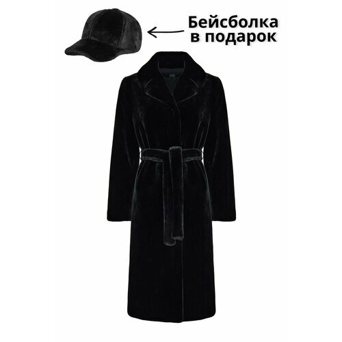 Шуба классика SAS womanswear, размер M (44-46), черный