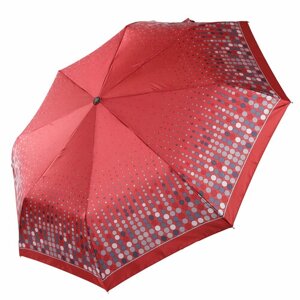 Смарт-зонт FABRETTI, автомат, 3 сложения, купол 102 см., 8 спиц, система «антиветер», чехол в комплекте, в подарочной упаковке, для женщин, красный