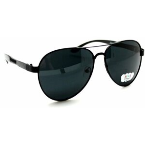Солнцезащитные очки , авиаторы, оправа: металл, поляризационные, для мужчин, черный