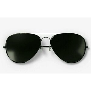 Солнцезащитные очки , авиаторы, оправа: металл, складные, с защитой от УФ, черный