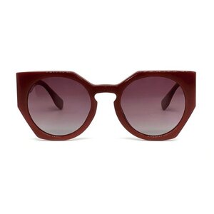 Солнцезащитные очки BEK, кошачий глаз, оправа: пластик, с защитой от УФ, поляризационные, градиентные, для женщин, бордовый