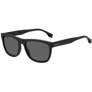 Солнцезащитные очки BOSS, квадратные, оправа: пластик, с защитой от УФ, поляризационные, для мужчин, черный