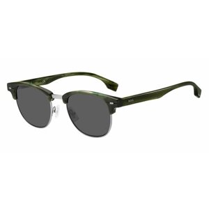 Солнцезащитные очки BOSS, зеленый, серебряный