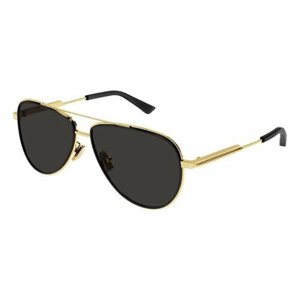 Солнцезащитные очки Bottega Veneta, золотой, серый