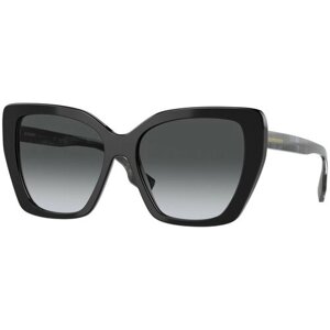 Солнцезащитные очки Burberry, кошачий глаз, оправа: пластик, для женщин, черный