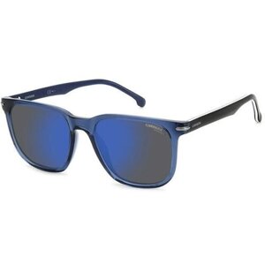 Солнцезащитные очки CARRERA, кошачий глаз, оправа: пластик, зеркальные, синий
