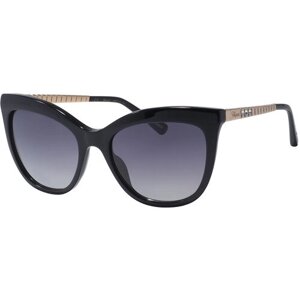 Солнцезащитные очки Chopard, кошачий глаз, оправа: пластик, для женщин, черный
