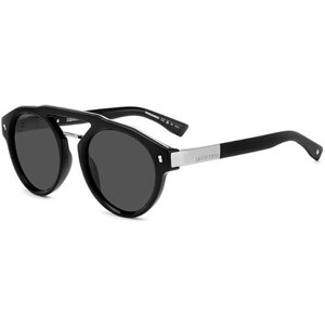 Солнцезащитные очки DSQUARED2, круглые, оправа: пластик, серый