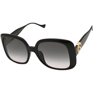 Солнцезащитные очки GUCCI, бабочка, оправа: пластик, для женщин, черный
